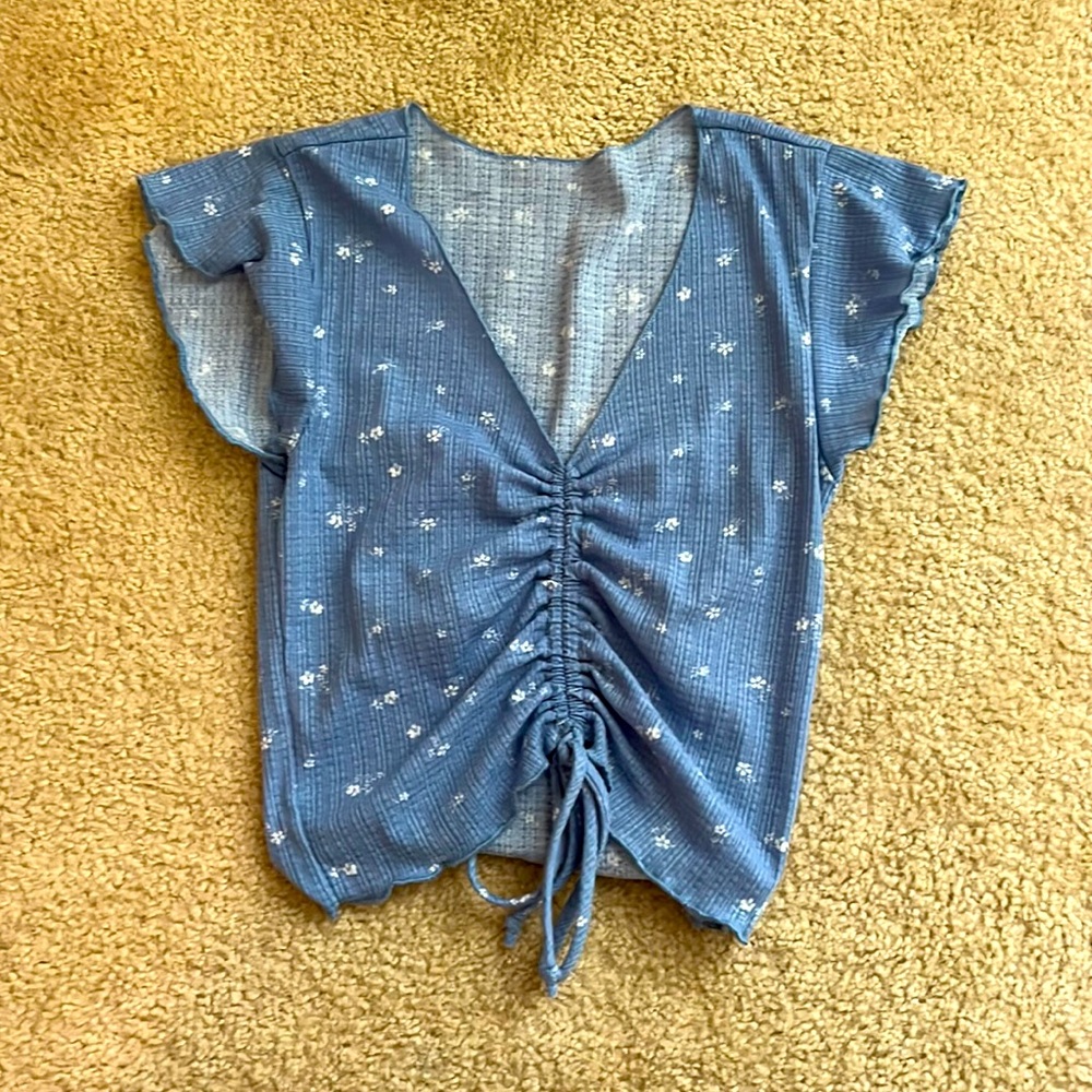 Blue Floral Blouse
